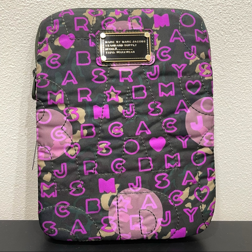Marc By Marc Jacobs Black and Purple Laptop Bag